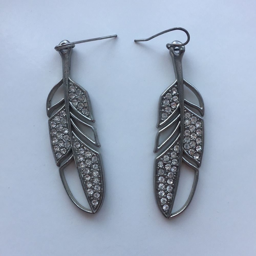 Forever 21 Silver Feather Earrings
